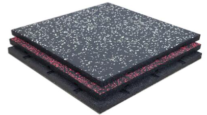 Infinité Loseta De Piso  Para Gimnasio Grosor 15 mm Alto Trafico 1X1Mt Chispas Azules IF-LP15-AZUL