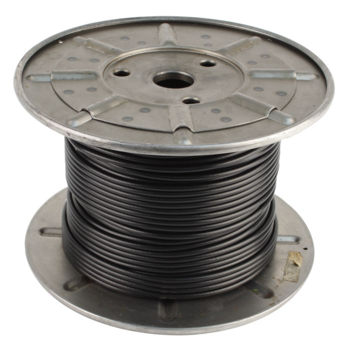 Carrete de cable de 100 mts, 3/16" de diámetro con revestimiento de nailon negro