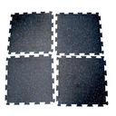 Infinité Piso de gimnasio tipo Rompecabezas 50x50cmx8mm Negro Chispas Azules 4 Piezas por M² IF-PISO-N8