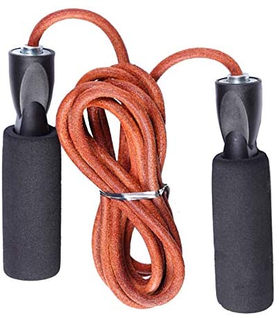 Cuerda para Saltar de Cuero (Mango de Espuma)  Marca Sunny Heath & Fitness SF-NO.027-B