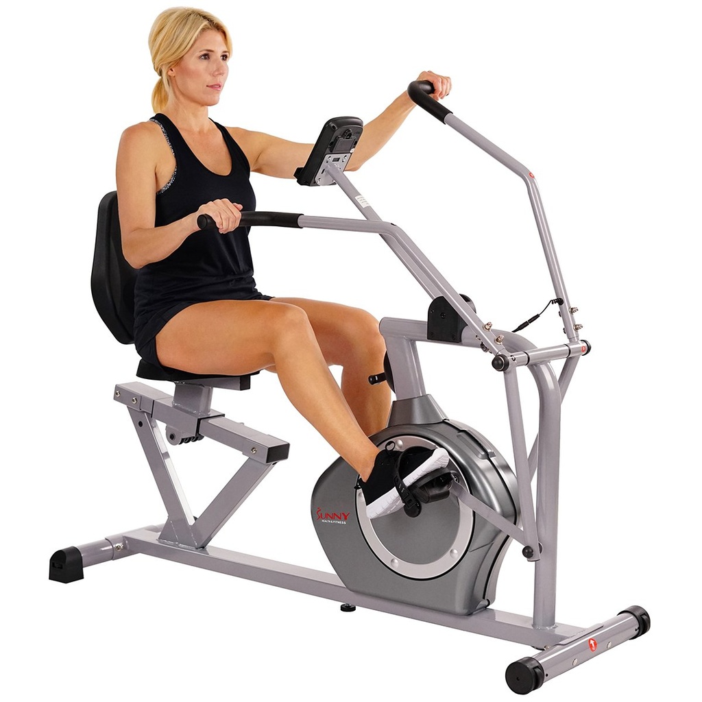 SUNNY HEALTH FITNESS BICICLETA RECUMBENTE MAGNETICA CON BRAZOS  SF-RB4708