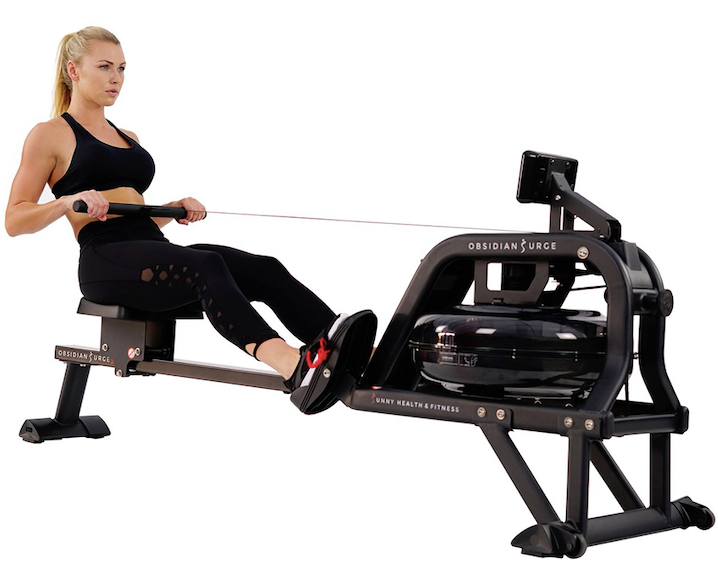 Sunny Health & Fitness Remadora Profesional de Agua con Monitor Obsidian Surge SF-RW5713