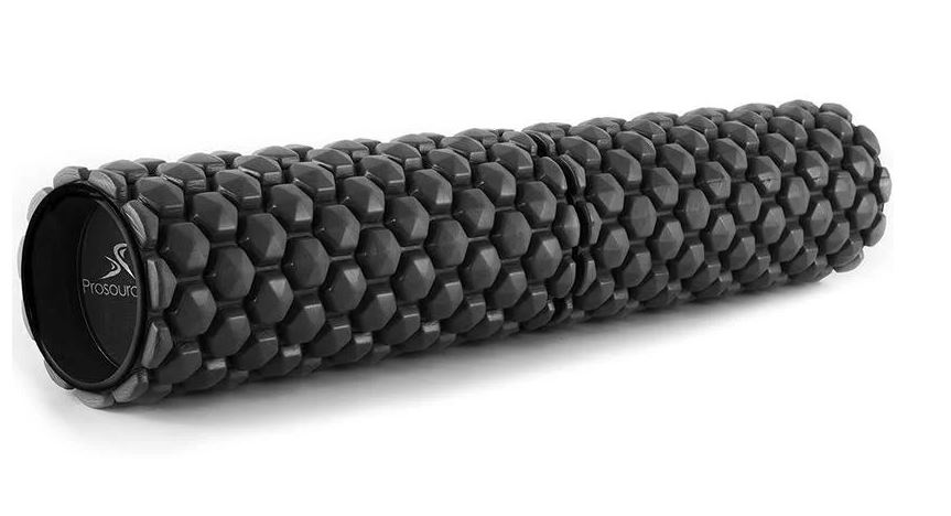Prosource Rodillo para Masajes 2-IN-1 Hexa Massage Foam Roller 24"X5"/ 12"X 5"  PS-2160-HEX-LMR-BLACK