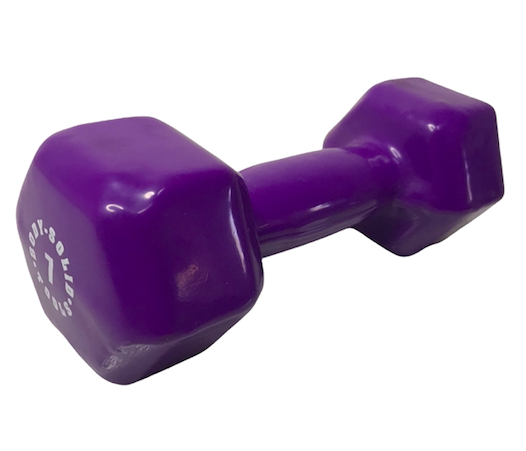 Body Solid Mancuerna de Vinil de 7 LB Morado (1 Pieza) BSTVD7