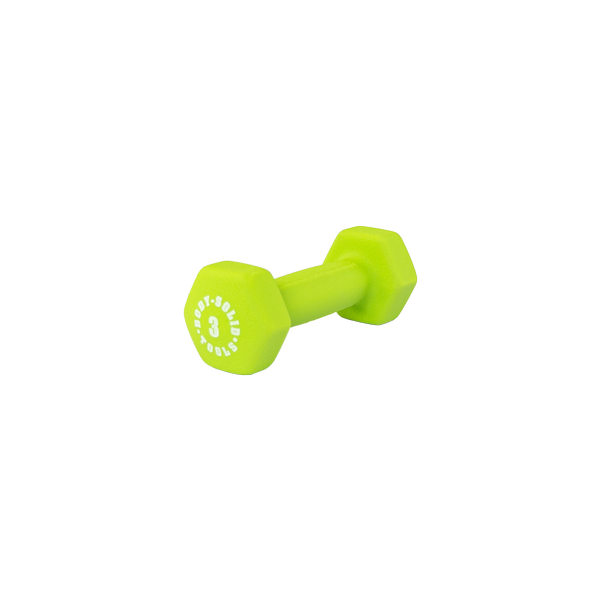 Body Solid Mancuerna de Neopreno de 3 LB Verde (1 Pieza)