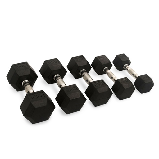 [LOTEH10] Lote de mancuernas Hexagonales de 1 a 10 kg (10 pares) LOTEH10