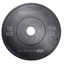 [IF-BPN15] INFINITÉ BUMPER PROFESIONAL NEGRO 15 KG / BLACK BUMPER PLATE 15kg. IF-BPN15