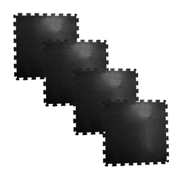 [IF-Piso-N7] Infinité Piso Comercial 7 mm (+-1mm) 4 lozetas tipo rompecabezas 50x50 cm Negro IF-Piso-N7