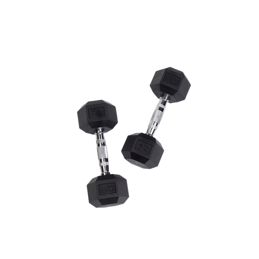 [SDR12] Body Solid Mancuernas hexagonales de 12 libras recubierta de goma (PAR) SDR12