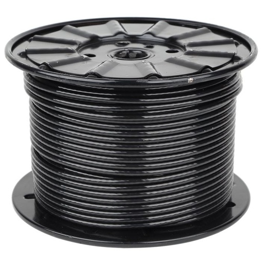 [CARRETE DE CABLE 1/4] Carrete de cable de 100 mts, 1/4" de diámetro con revestimiento de nailon negro