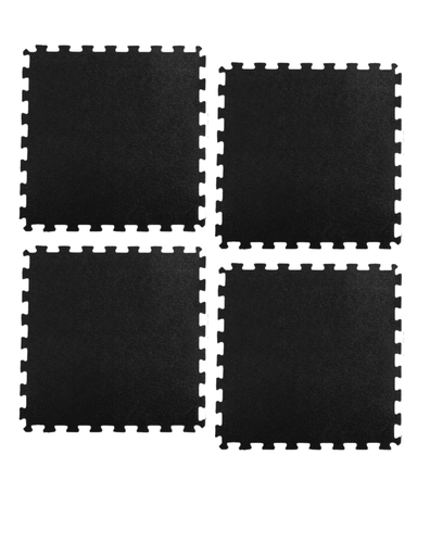 [IF-Piso-N7BLACK] Infinité Piso Comercial 7 mm (+-1mm) 4 lozetas tipo rompecabezas 50x50 cm Negro IF-Piso-N7BLACK
